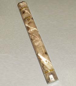 Mezuzah Case Plastic Brown Marble