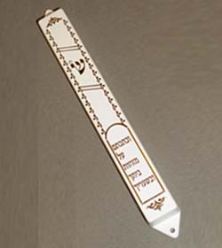 Mezuzah Case Plastic with Gold Trim